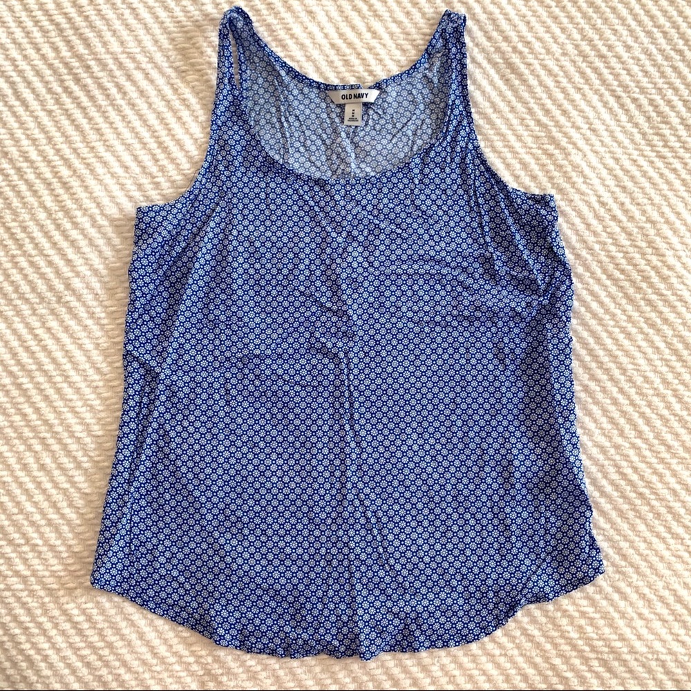 Old Navy M Blue and White Tank Top